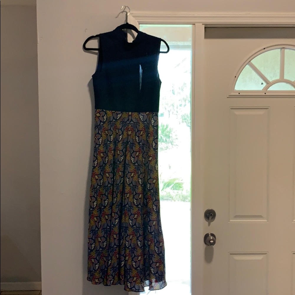 Anthropologie navy blue maxi dress xs